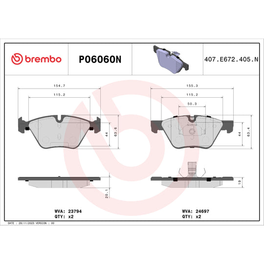 KT00A64 Brembo Ceramic Brake Pad and Composite Vented  Brake Disc Kit Brembo Brake Canada