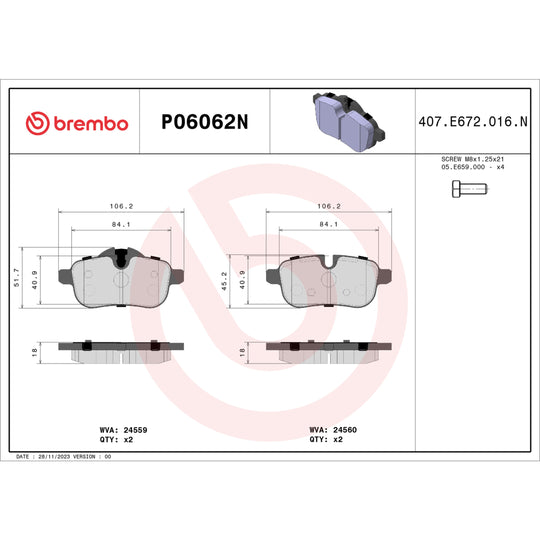 KT00B65 Brembo Ceramic Brake Pad and UV Coated Vented  Brake Disc Kit Brembo Brake Canada