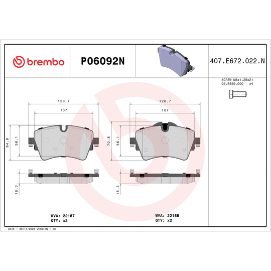 KT00A01 Brembo Ceramic Brake Pad and UV Coated Vented  Brake Disc Kit Brembo Brake Canada