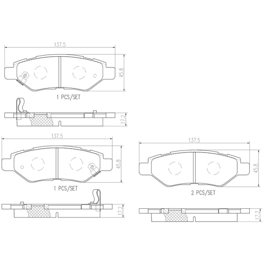 P09014NX Brembo XTRA Ceramic Disc Brake Pad Set Brembo Brake Canada