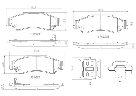 P10002N Brembo PRIME Ceramic Disc Brake Pad Set Brembo Brake Canada