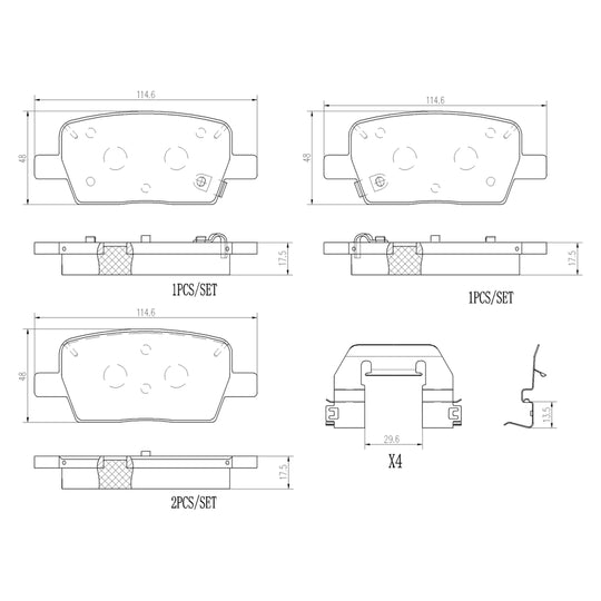 P10071NX Brembo XTRA Ceramic Disc Brake Pad Set Brembo Brake Canada