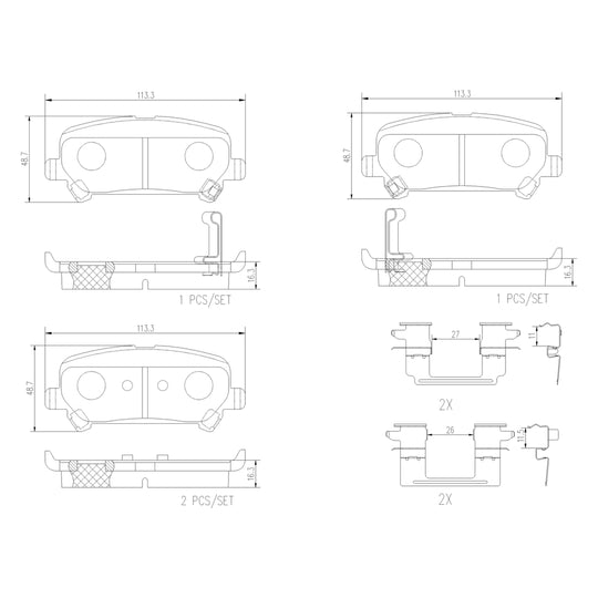 P10086N Brembo PRIME Ceramic Disc Brake Pad Set Brembo Brake Canada