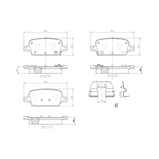 P10097N Brembo PRIME Ceramic Disc Brake Pad Set Brembo Brake Canada