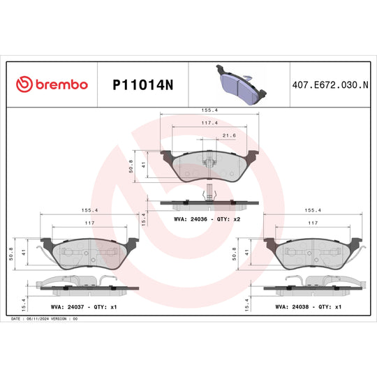 KT00867 Brembo Ceramic Brake Pad and UV Coated Solid  Brake Disc Kit Brembo Brake Canada