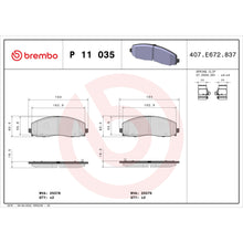 Charger l'image dans la galerie, P11035 Brembo Premium Low-Met OE Equivalent Pad Brembo Brake Canada