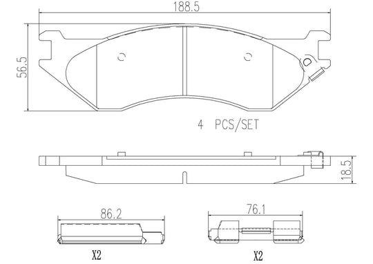 P18007N Brembo PRIME Ceramic Disc Brake Pad Set Brembo Brake Canada