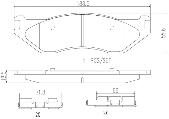 P18009N Brembo PRIME Ceramic Disc Brake Pad Set Brembo Brake Canada