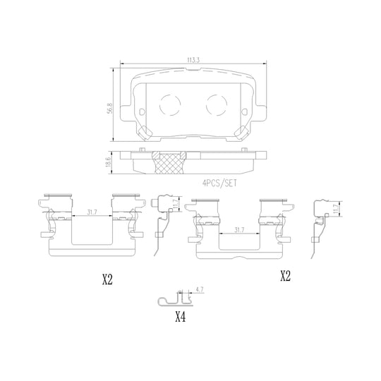 P18038N Brembo PRIME Ceramic Disc Brake Pad Set Brembo Brake Canada