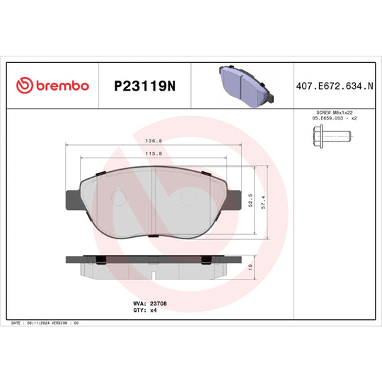 KT00937 Brembo Ceramic Brake Pad and Floating PVT Drilled Brake Disc Kit Brembo Brake Canada