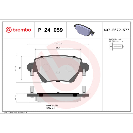 KTX4064 Brembo Low-Met Brake Pad and XTRA Solid Drilled Brake Disc Kit Brembo Brake Canada