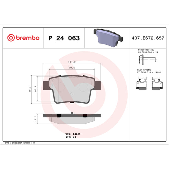KTX4065 Brembo Low-Met Brake Pad and XTRA Solid Drilled Brake Disc Kit Brembo Brake Canada