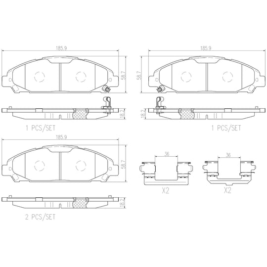 P24206NX Brembo XTRA Ceramic Disc Brake Pad Set Brembo Brake Canada