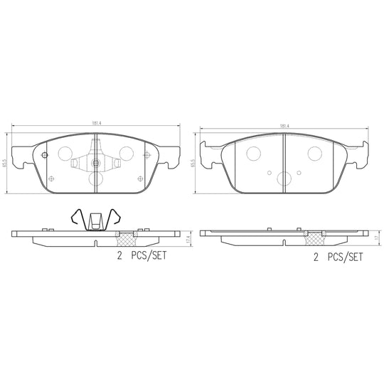 P24224N Brembo PRIME Ceramic Disc Brake Pad Set Brembo Brake Canada