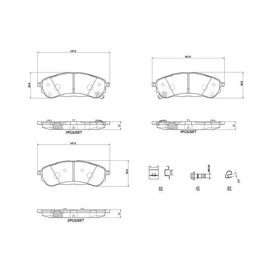 P24235N Brembo PRIME Ceramic Disc Brake Pad Set Brembo Brake Canada