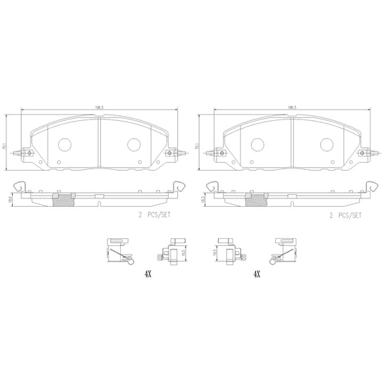 P24243N Brembo PRIME Ceramic Disc Brake Pad Set Brembo Brake Canada