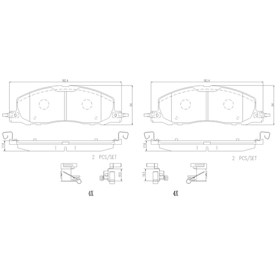 P24246N Brembo PRIME Ceramic Disc Brake Pad Set Brembo Brake Canada
