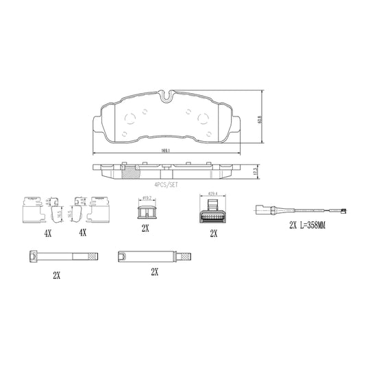 P24250 Brembo Premium Low-Met OE Equivalent Pad Brembo Brake Canada