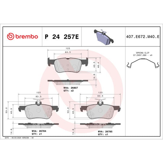 KT08027 Brembo Beyond EV Disc Brake Pad Kit Brembo Brake Canada