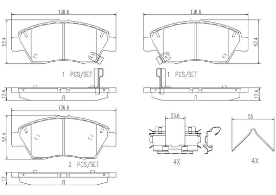 P28056N Brembo PRIME Ceramic Disc Brake Pad Set Brembo Brake Canada