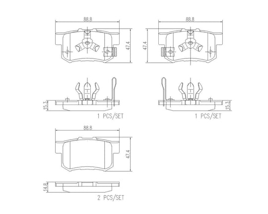 P28061N Brembo PRIME Ceramic Disc Brake Pad Set Brembo Brake Canada