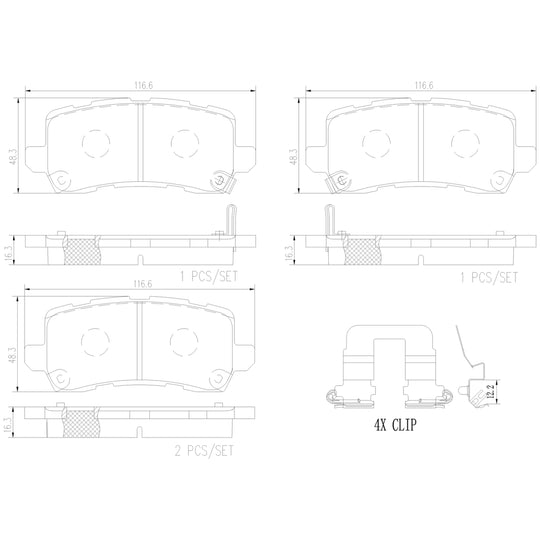 P28091NX Brembo XTRA Ceramic Disc Brake Pad Set Brembo Brake Canada
