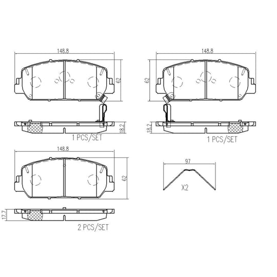 P28096N Brembo PRIME Ceramic Disc Brake Pad Set Brembo Brake Canada