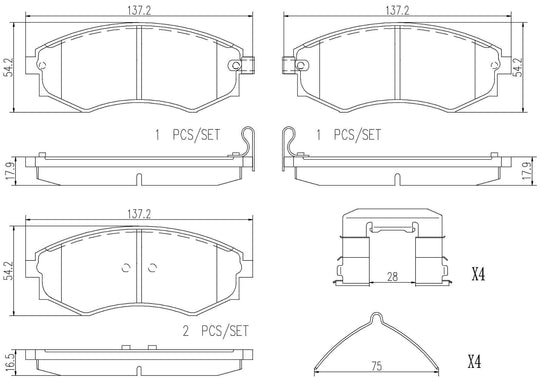 P30048N Brembo PRIME Ceramic Disc Brake Pad Set Brembo Brake Canada