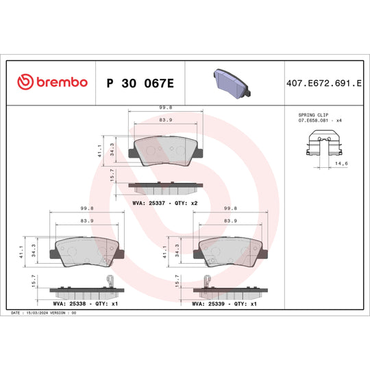 KT08016 Brembo Beyond EV Disc Brake Pad Kit Brembo Brake Canada