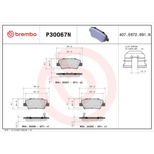 KT00A29 Brembo Ceramic Brake Pad and UV Coated Solid  Brake Disc Kit Brembo Brake Canada