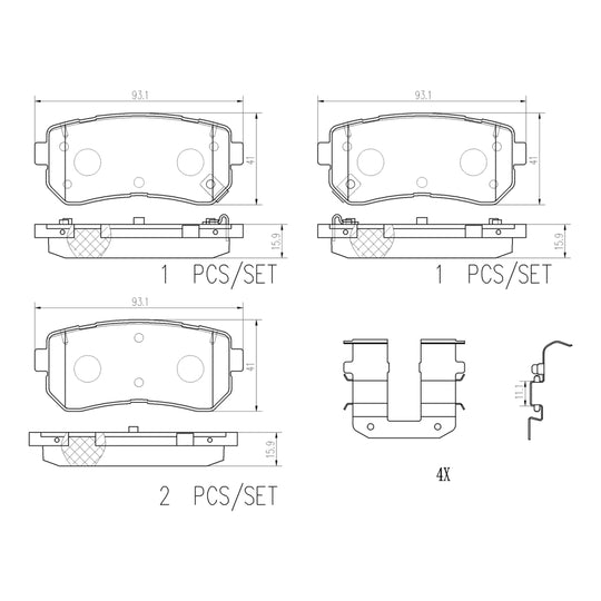 P30068N Brembo PRIME Ceramic Disc Brake Pad Set Brembo Brake Canada