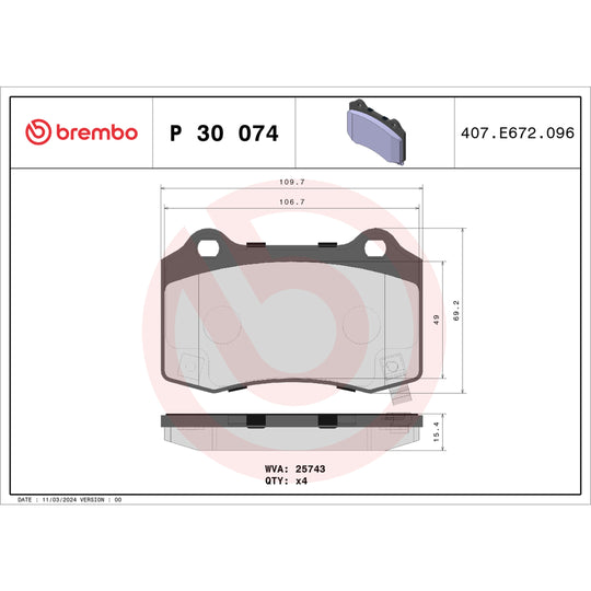 KT04321 Low-Met Brake Pad and UV Coated PVT  Brake Disc Kit Brembo Canada