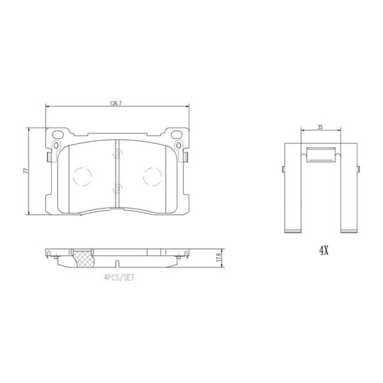 P30082N Brembo PRIME Ceramic Disc Brake Pad Set Brembo Brake Canada