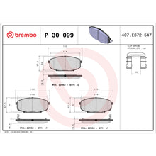 Charger l'image dans la galerie, P30099 Brembo Premium Low-Met OE Equivalent Pad Brembo Brake Canada