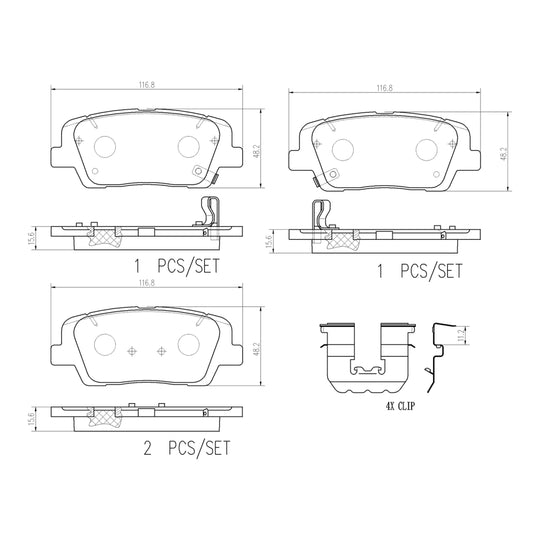 P30105N Brembo PRIME Ceramic Disc Brake Pad Set Brembo Brake Canada