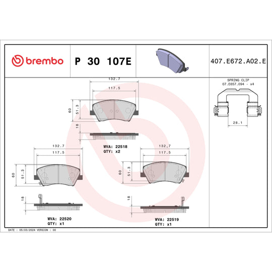 KT08013 Brembo Beyond EV Disc Brake Pad Kit Brembo Brake Canada