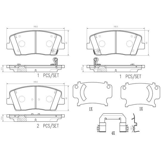 P30108N Brembo PRIME Ceramic Disc Brake Pad Set Brembo Brake Canada
