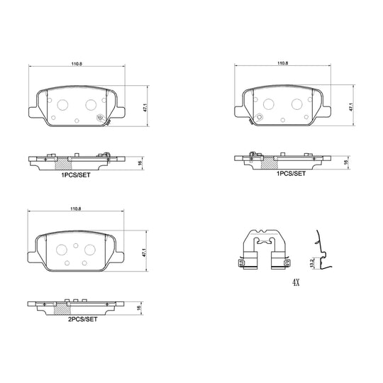 P30118N Brembo PRIME Ceramic Disc Brake Pad Set Brembo Brake Canada