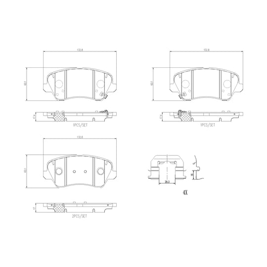 P30123N Brembo PRIME Ceramic Disc Brake Pad Set Brembo Brake Canada