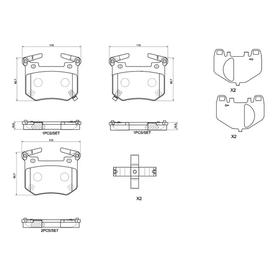 P30124N Brembo PRIME Ceramic Disc Brake Pad Set Brembo Brake Canada