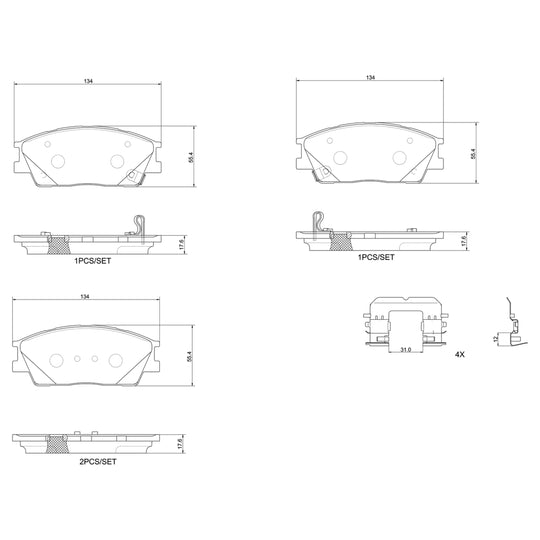 P30126N Brembo PRIME Ceramic Disc Brake Pad Set Brembo Brake Canada