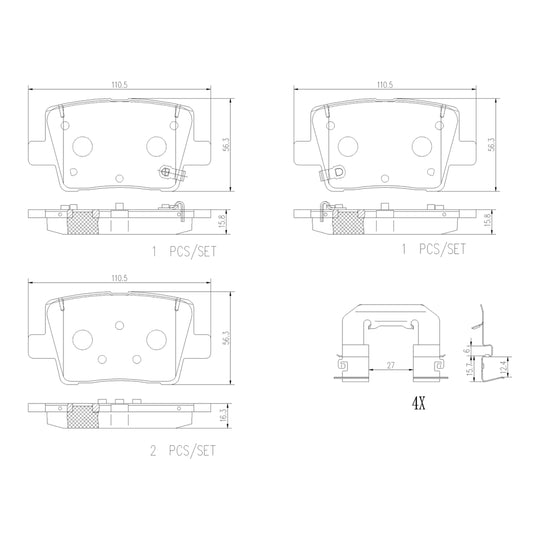 P30135N Brembo PRIME Ceramic Disc Brake Pad Set Brembo Brake Canada