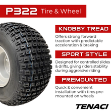 Load image into Gallery viewer, TEN22110084PR4X4-P322-2PK Wheel &amp; Tire Assembly 22X11-8 4PR Tenaci Journey P322 ATV &amp; UTV on 8X7 4X102 Rim - 2 Pack Tenaci Tires Canada