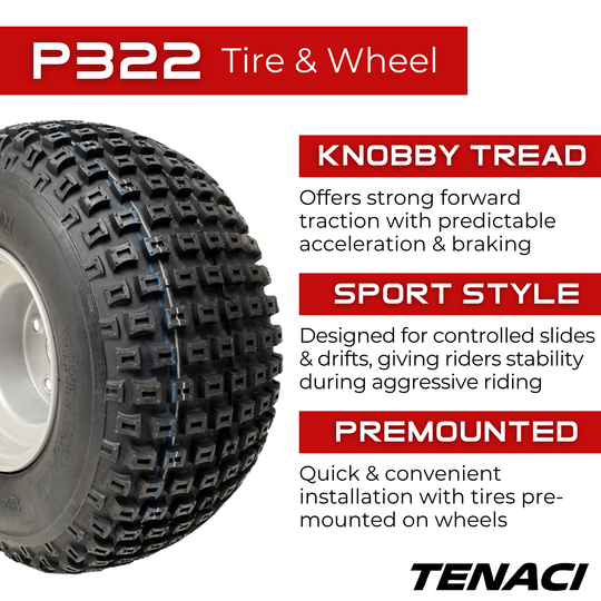 TEN22110084PR5X45-P322-2PK Wheel & Tire Assembly 22X11-8 4PR Tenaci Journey P322 ATV & UTV on 8X7 5X114.3 Rim - 2 Pack Tenaci Tires Canada