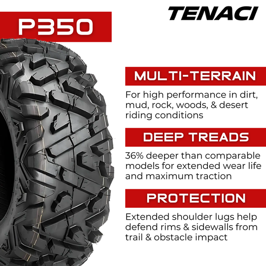 TEN25800126PR-P350 25X8R12 6PR Tenaci Journey P350 ATV & UTV Tenaci Journey Tires Canada