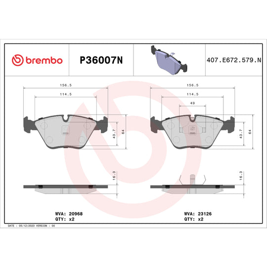 KT00720 Brembo Ceramic Brake Pad and UV Coated Vented  Brake Disc Kit Brembo Brake Canada