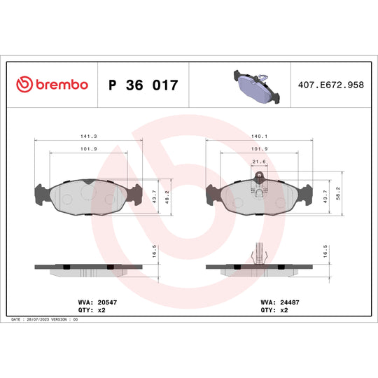 KT04299 Low-Met Brake Pad and UV Coated Vented  Brake Disc Kit Brembo Canada