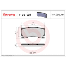 Load image into Gallery viewer, P36024 Brembo Premium Low-Met OE Equivalent Pad Brembo Brake Canada