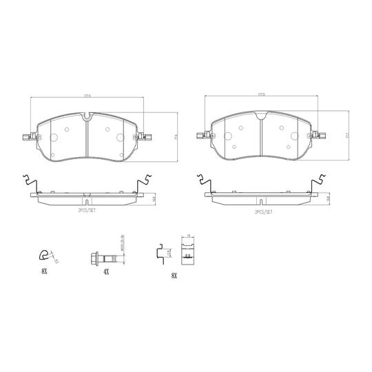 P36038N Brembo PRIME Ceramic Disc Brake Pad Set Brembo Brake Canada