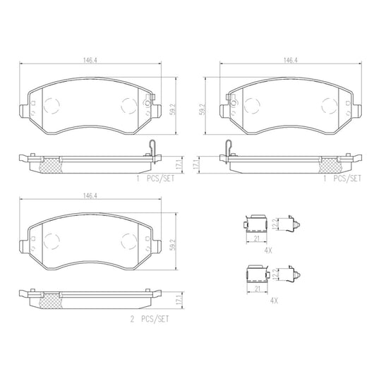 P37007N Brembo PRIME Ceramic Disc Brake Pad Set Brembo Brake Canada